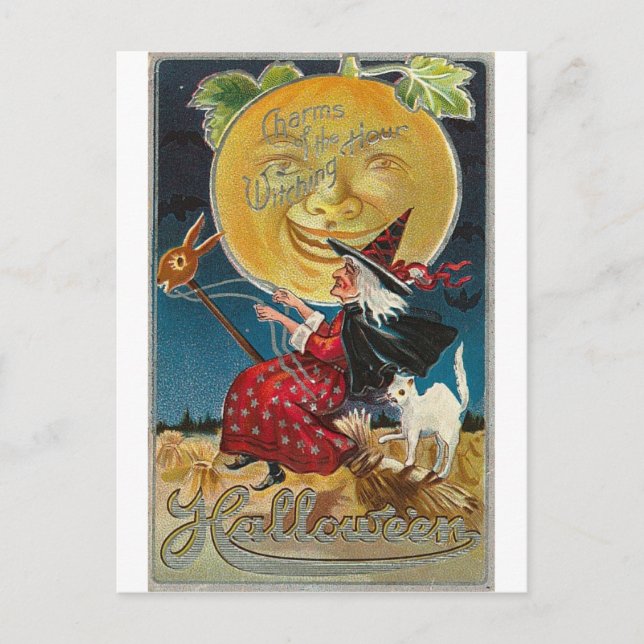 Vintage Halloween Greeting Cards Classic Poster Vykort (Framsida)