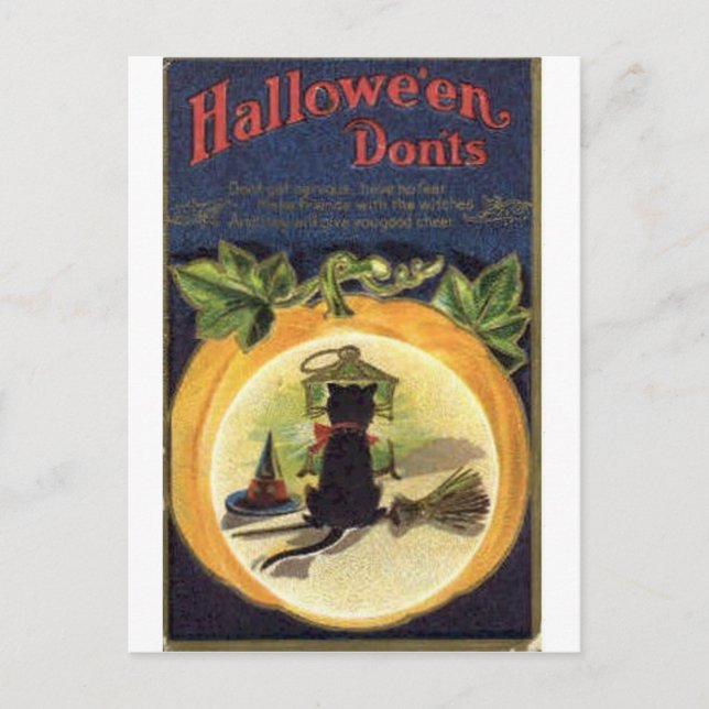 Vintage Halloween Greeting Cards Classic Poster Vykort (Framsida)