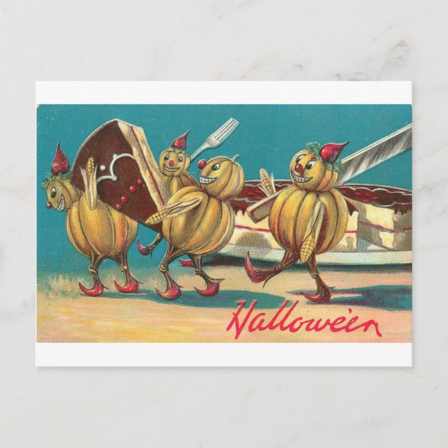 Vintage Halloween Greeting Cards Classic Poster Vykort (Framsida)