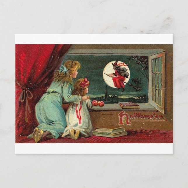 Vintage Halloween Greeting Cards Classic Poster Vykort (Framsida)