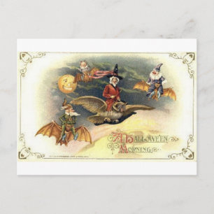 Vintage Halloween Greeting Cards Classic Poster Vykort