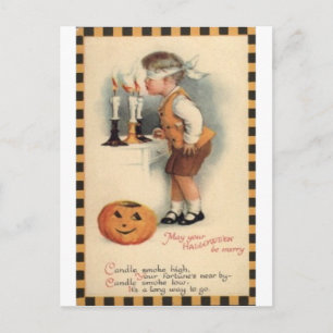 Vintage Halloween Greeting Cards Classic Poster Vykort