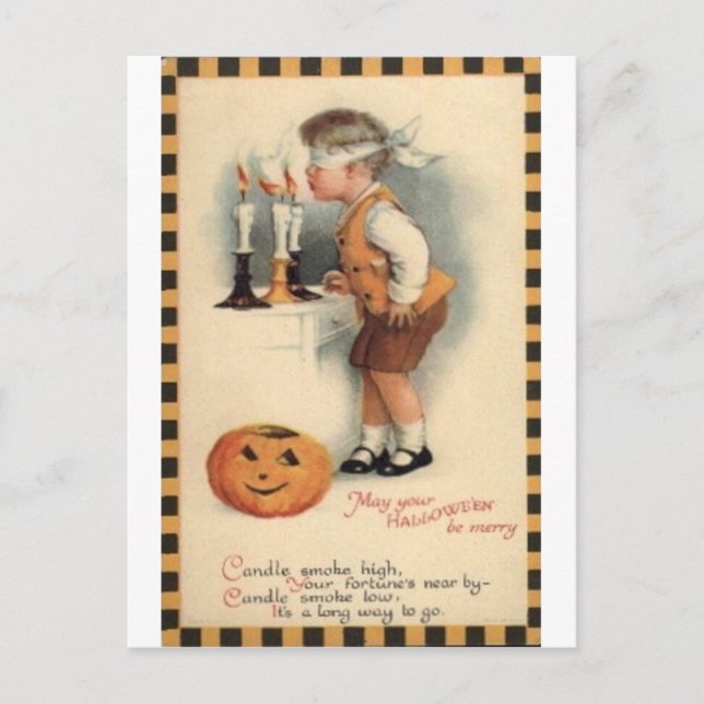Vintage Halloween Greeting Cards Classic Poster Vykort (Framsida)