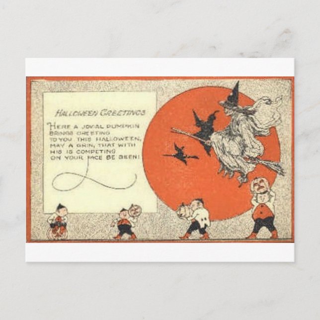 Vintage Halloween Greeting Cards Classic Poster Vykort (Framsida)