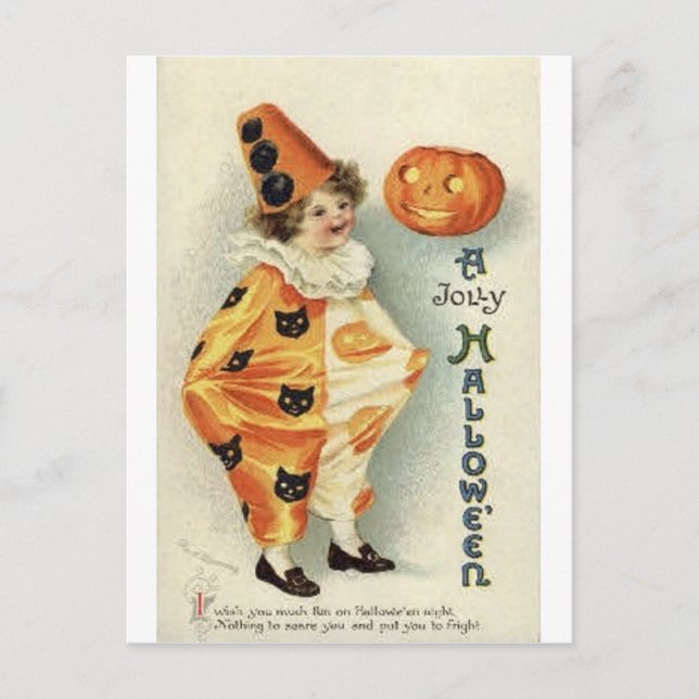 Vintage Halloween Greeting Cards Classic Poster Vykort (Framsida)