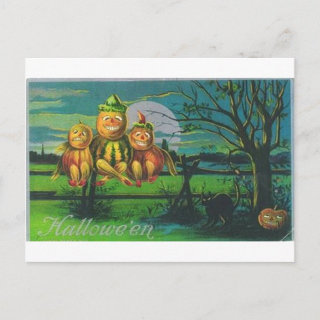 Vintage Halloween Greeting Cards Classic Poster Vykort (Framsida)