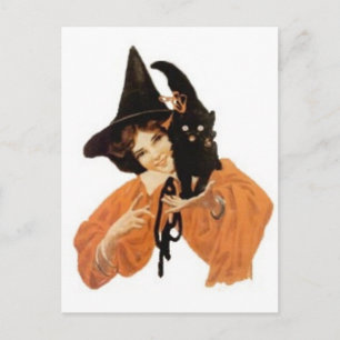Vintage Halloween Greeting Cards Classic Poster Vykort