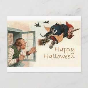 Vintage Halloween Greeting Cards Classic Poster Vykort