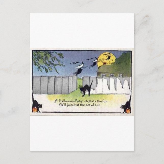 Vintage Halloween Greeting Cards Classic Poster Vykort (Framsida)