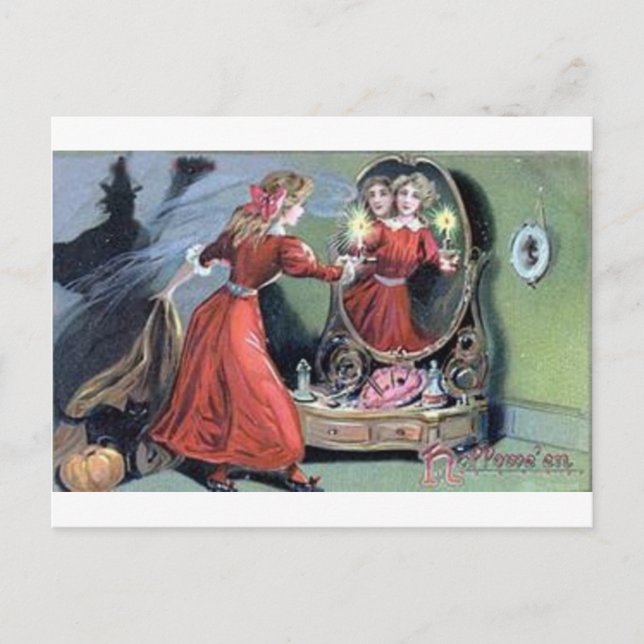 Vintage Halloween Greeting Cards Classic Poster Vykort (Framsida)