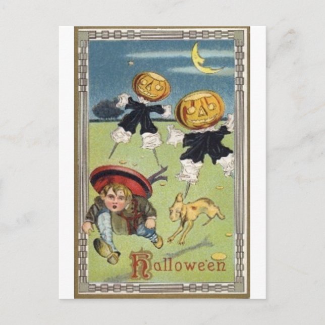 Vintage Halloween Greeting Cards Classic Poster Vykort (Framsida)