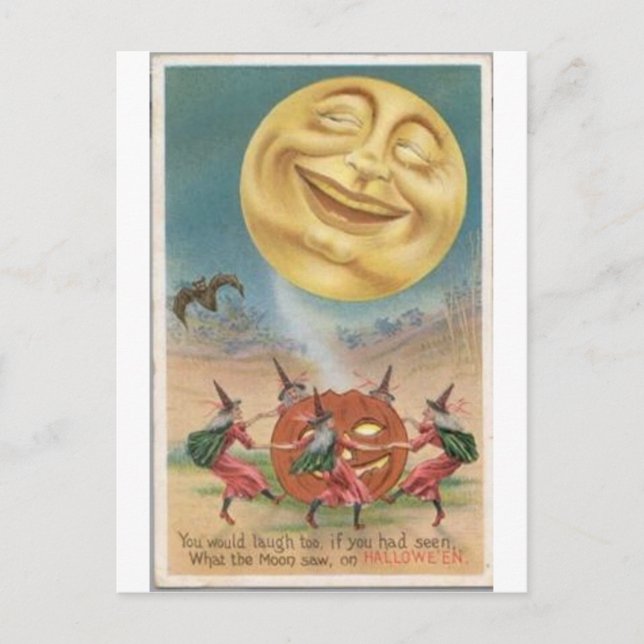 Vintage Halloween Greeting Cards Classic Poster Vykort (Framsida)