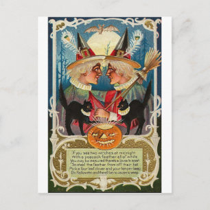 Vintage Halloween Greeting Cards Classic Poster Vykort