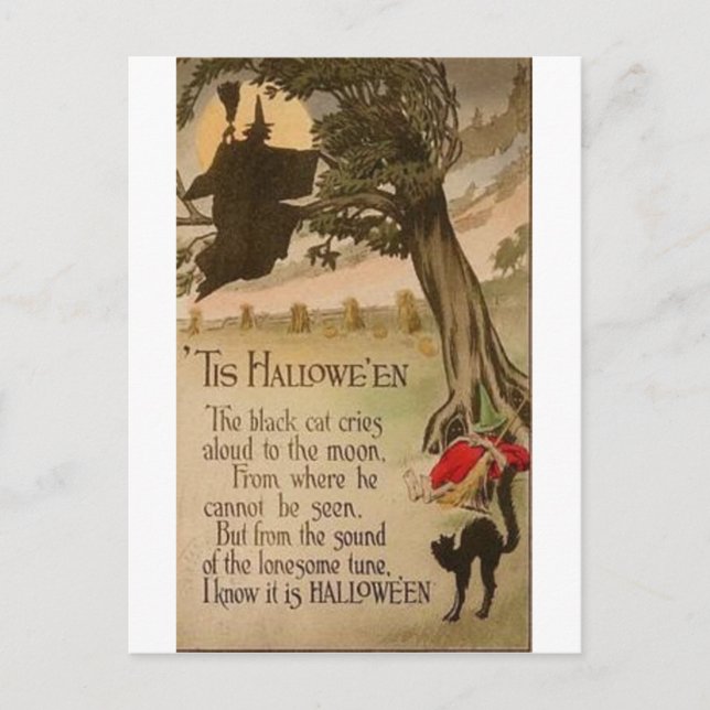 Vintage Halloween Greeting Cards Classic Poster Vykort (Framsida)