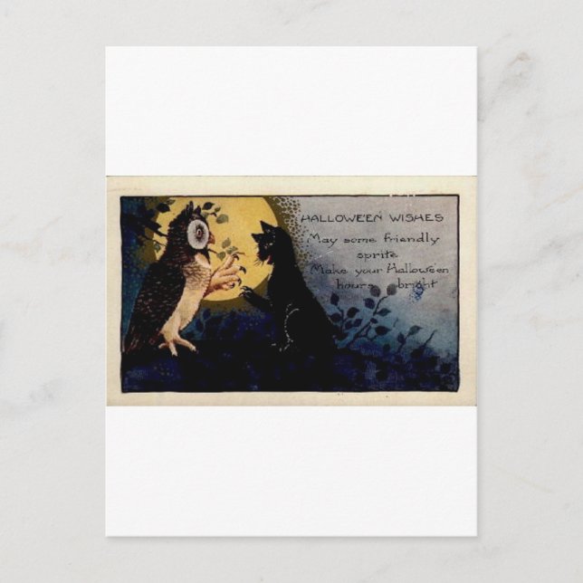 Vintage Halloween Greeting Cards Classic Poster Vykort (Framsida)