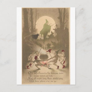 Vintage Halloween Greeting Cards Classic Poster Vykort