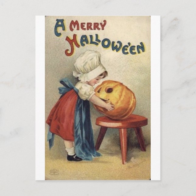 Vintage Halloween Greeting Cards Classic Poster Vykort (Framsida)