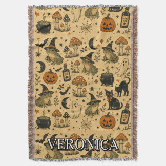 Vintage Halloween Groda Heltryck Filt
