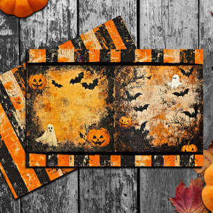 Vintage Halloween Grunge Stripe Journal Lakan