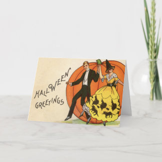 Vintage Halloween Hälsning - Dancing Couple - Kort