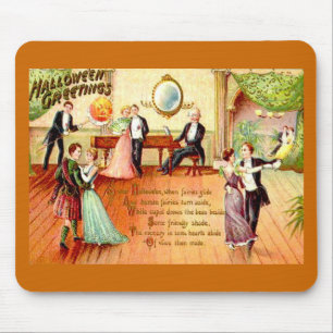 Vintage Halloween Hälsning Dancing Musmatta