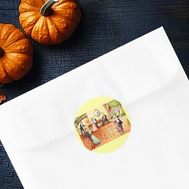 Vintage Halloween Hälsning Dancing Rektangulärt Klistermärke