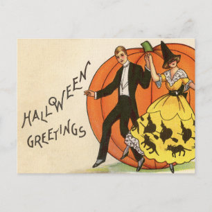 Vintage Halloween Hälsning - Dansing par - Vykort