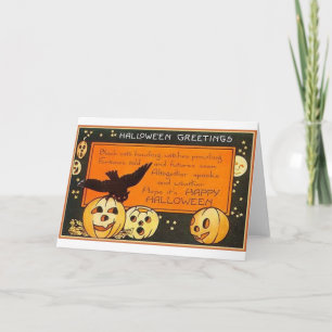 Vintage Halloween Hälsning Kort