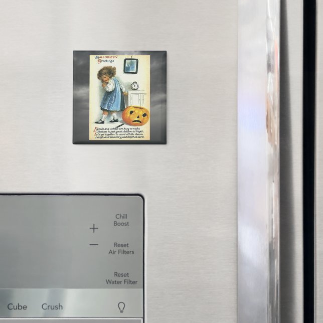Vintage Halloween Hälsning Magnet (In Situ (Fridge))