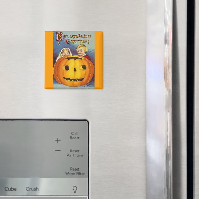 Vintage Halloween Hälsning Magnet (In Situ (Fridge))