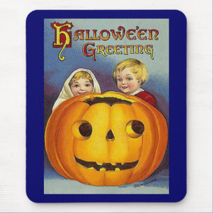 Vintage Halloween Hälsning Musmatta