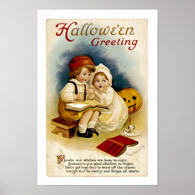 Vintage Halloween Hälsning Poster (Framsidan)