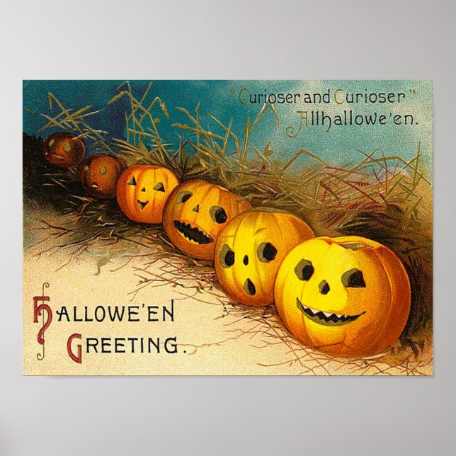 Vintage Halloween Hälsning Poster (Framsidan)