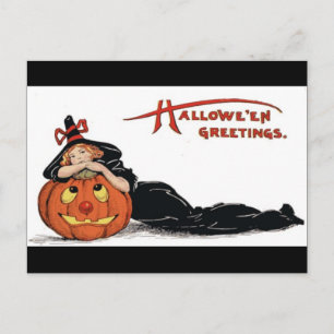 Vintage Halloween Hälsning Vykort
