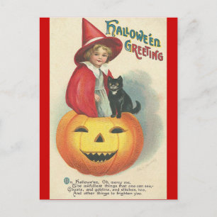 Vintage Halloween Hälsning Vykort