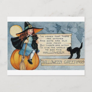 Vintage Halloween Hälsning Vykort