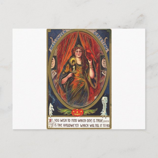 Vintage Halloween Hälsning Vykort (Framsida)