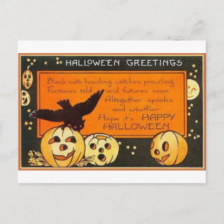 Vintage Halloween Hälsning Vykort