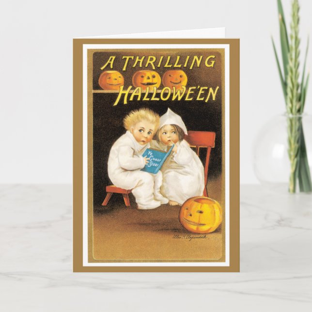 Vintage Halloween-hälsningskort Kort (Framsida)