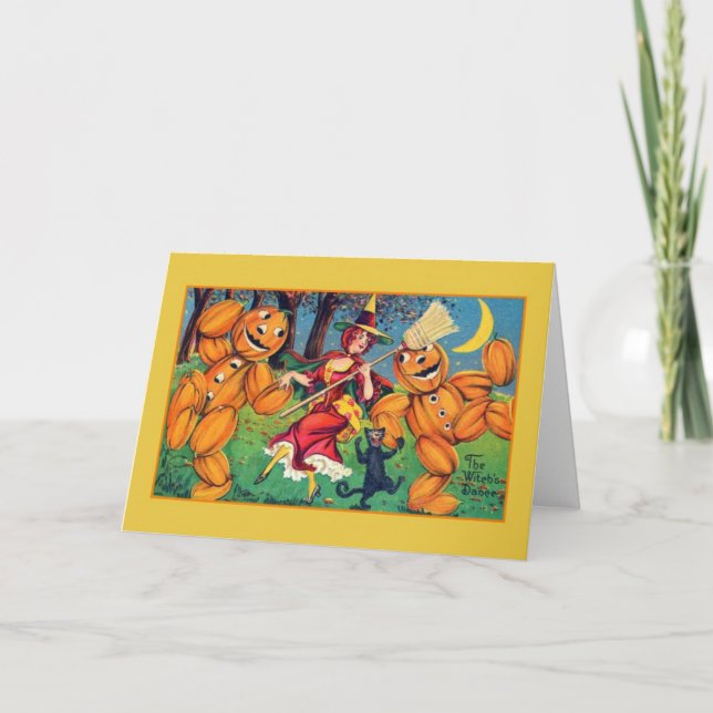 Vintage Halloween-hälsningskort Kort (Framsida)