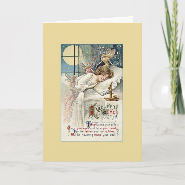 Vintage Halloween-hälsningskort Kort (Framsida)