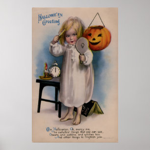 Vintage Halloween-hälsningskort Poster