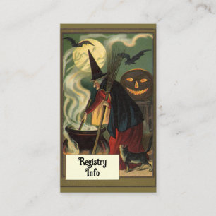 Vintage Halloween-häxa Bröllopsduschfest Tilläggskort