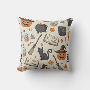 Vintage Halloween-häxa Kudde