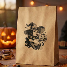 Vintage Halloween-häxa Retro-pumpa