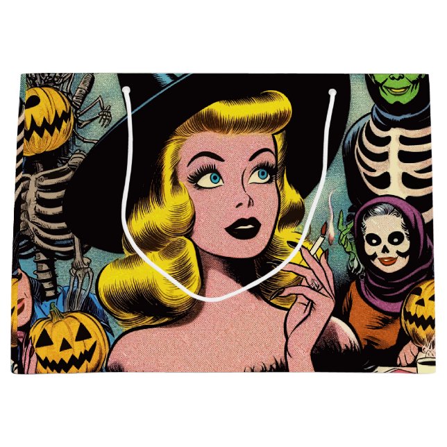 Vintage Halloween-häxa Serietidningar (Framsidan)