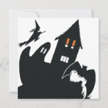 Vintage Halloween-häxa spökhus Halloweenfest Inbjudningar