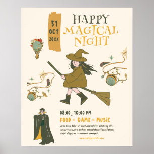 Vintage Halloween-häxfest, Halloweenfest Poster