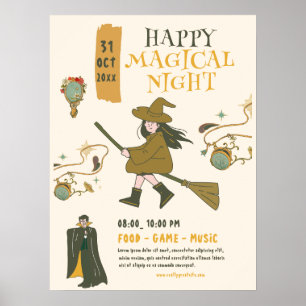 Vintage Halloween-häxfest, Halloweenfest Poster