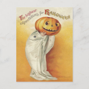 Vintage Halloween Helg Vykort